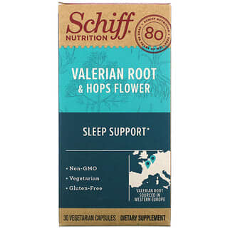 Schiff, Valerian Root & Hops Flower, 30 Vegetarian Capsules