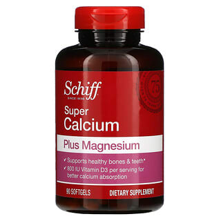 Schiff, 超级 Calcium Plus Magnesium，90 粒软凝胶