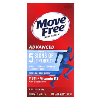 Schiff, Libre de vos mouvements, MSM Plus avancé & Vitamine D3 Confort articulaire, 80 comprimés