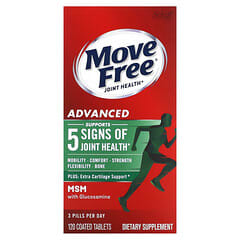 Schiff, Move Free 关节健康，高级加 MSM，含葡萄糖胺和软骨素，120 片包衣片