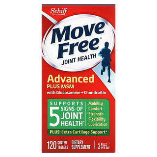 Schiff, Move Free, Advanced, добавка для здоровья суставов с глюкозамином, хондроитином и МСМ, 120 таблеток, покрытых оболочкой
