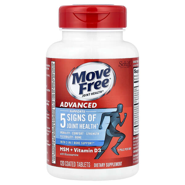 Schiff, Move Free®, Advanced, MSM + Vitamin D3 With Glucosamine, 120 Coated Tablets — product photo 1