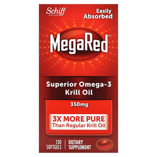 Schiff, MegaRed, Óleo de Krill Ômega-3 Superior, 350 mg, 130 Cápsulas Softgel