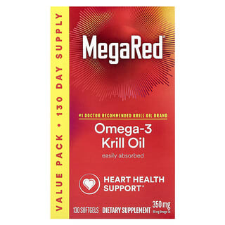 Schiff, MegaRed®, Huile de krill riche en oméga-3, Vanille, 350 mg, 130 capsules à enveloppe molle