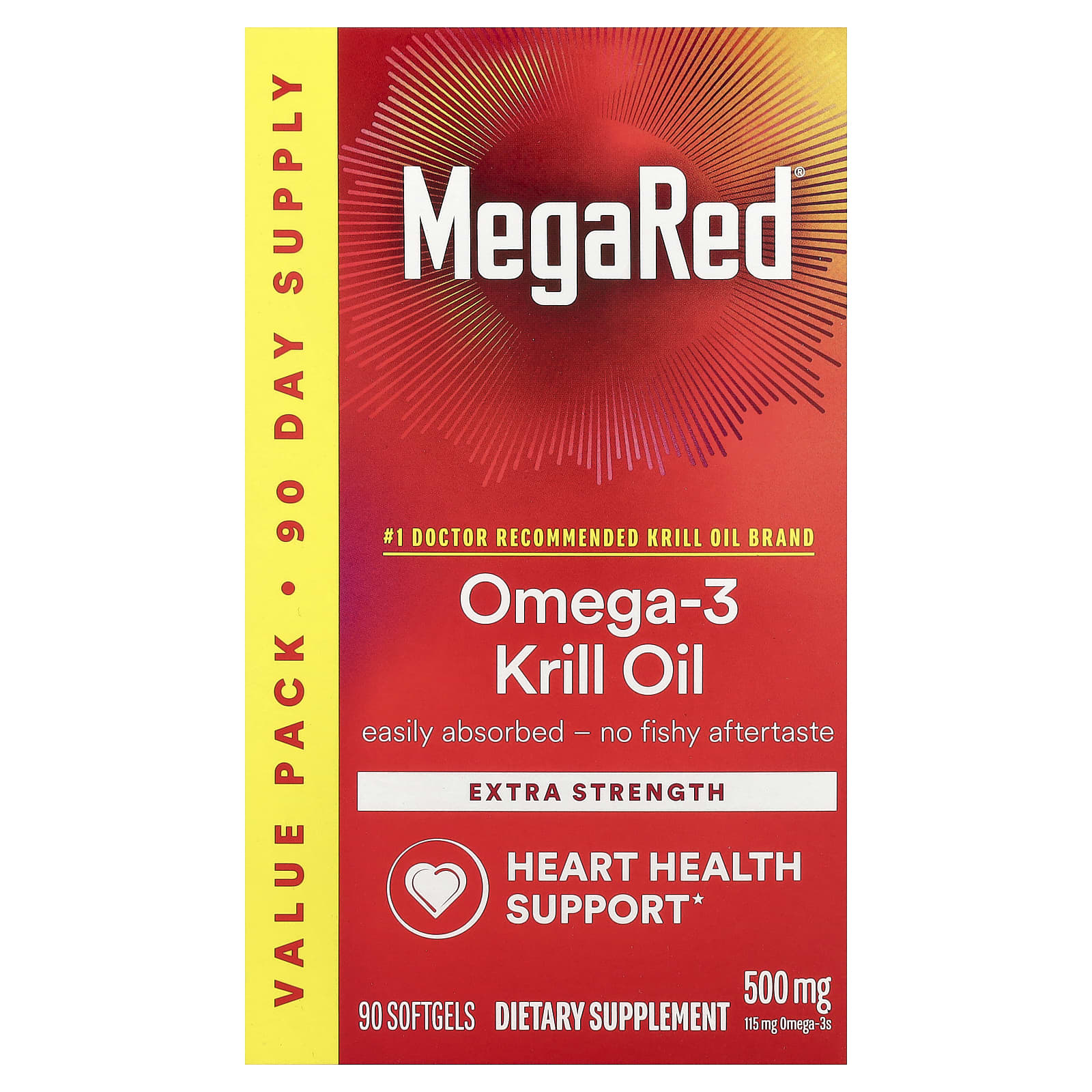 Schiff, MegaRed®, омега-3 масло криля, 500 мг, 90 капсул