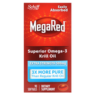 Schiff, MegaRed, превосходное масло криля с омега-3, повышенная сила действия, 500 мг, 90 мягких таблеток