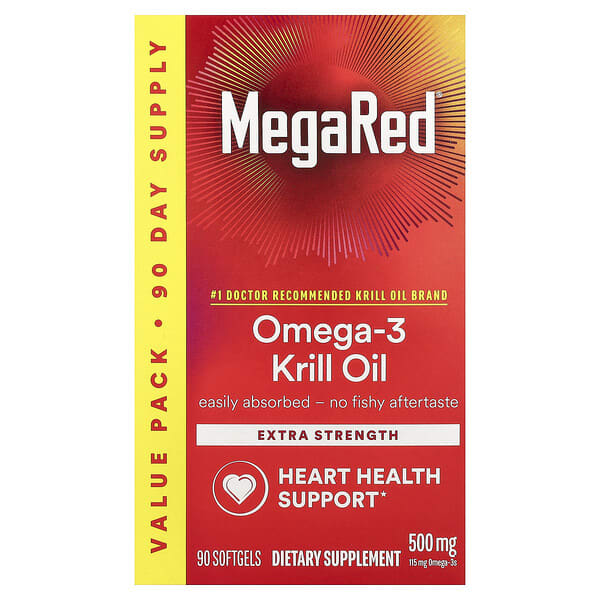 MegaRed®, Omega-3 Krill Oil, 500 mg, 90 Softgels