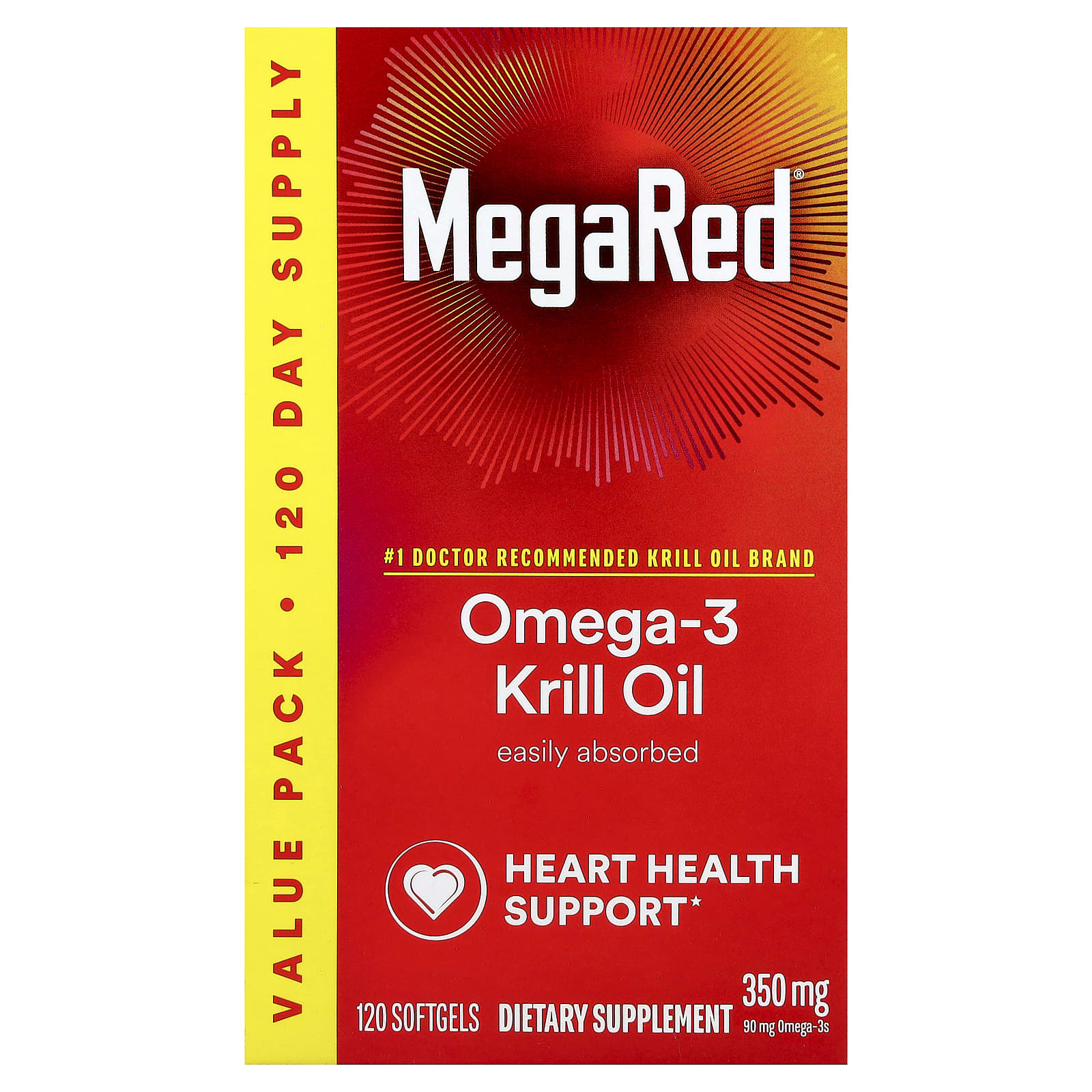 MegaRed®, Omega-3 Krill Oil, Vanilla, 350 mg, 120 Softgels