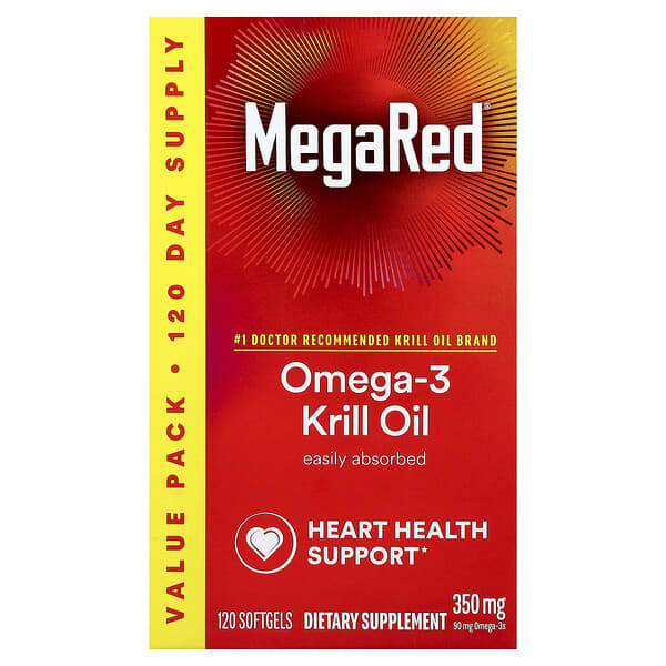 Schiff, MegaRed®, Omega-3 Krill Oil, Vanilla, 350 mg, 120 Softgels — product photo 1