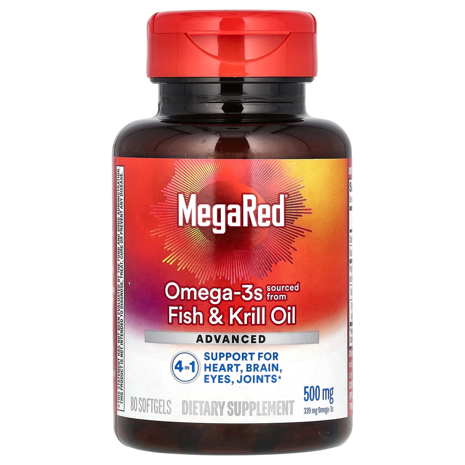 Schiff, MegaRed, Omega3s Fish & Krill Oil, Advanced 4in1, Vanilla, 500