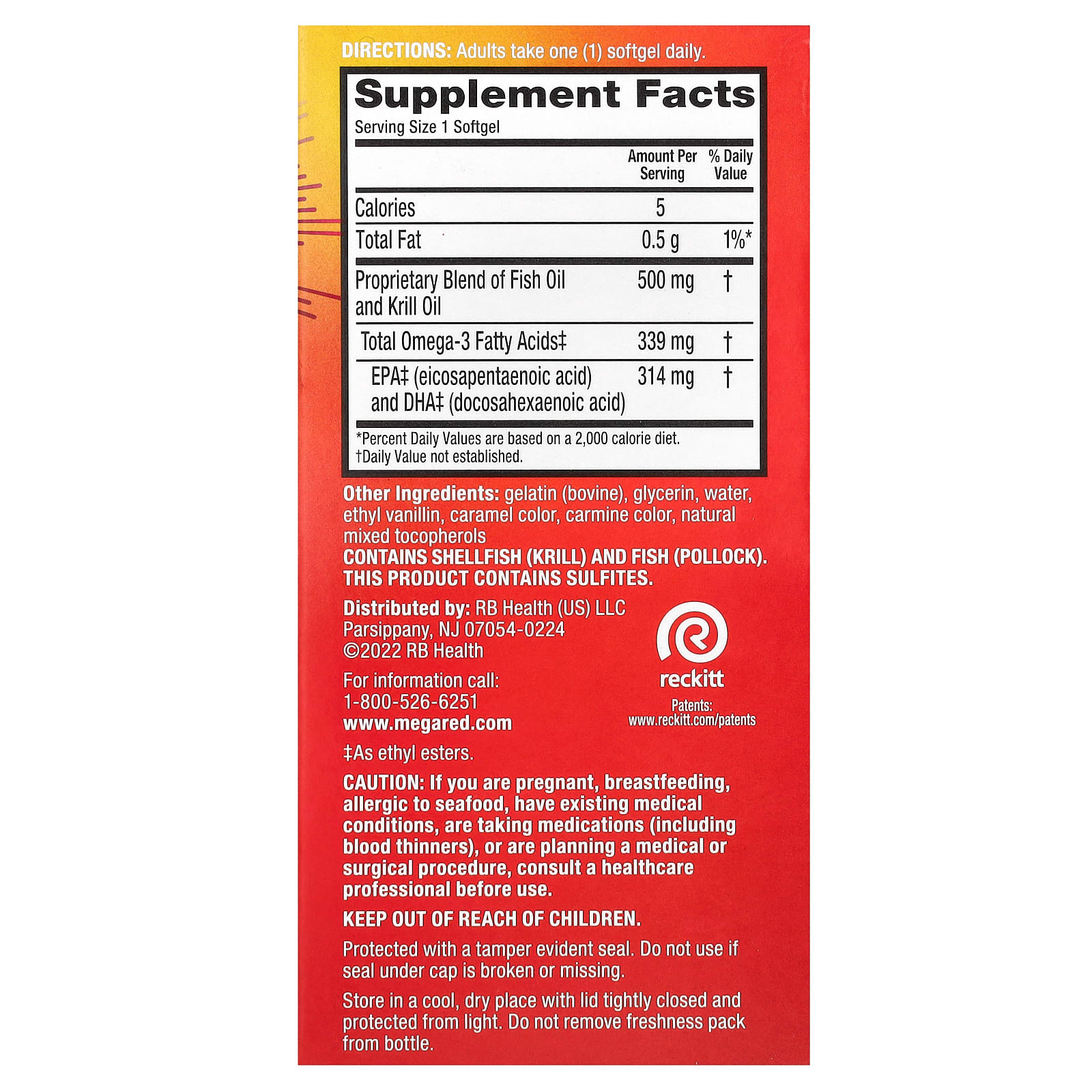 Schiff, MegaRed, Omega3s Fish & Krill Oil, Advanced 4in1, Vanilla, 500