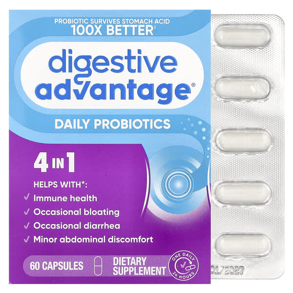 Digestive Advantage®, Daily Probiotics, 60 Capsules