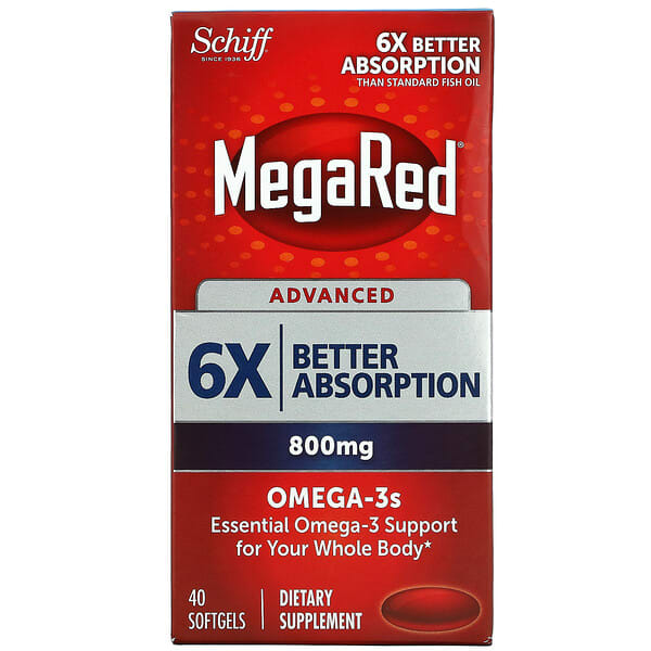 Schiff, MegaRed, Ômega-3 Avançado, 800 mg, 40 Cápsulas Softgel