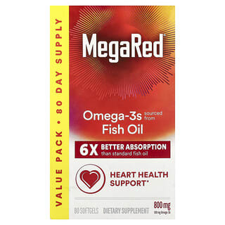Schiff, MegaRed, Óleo de Peixe Ômega-3, Baunilha, 800 mg, 80 Cápsulas Softgel