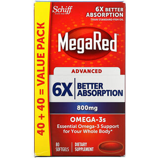 Schiff, MegaRed, Advanced, 800 mg, 80 Weichkapseln