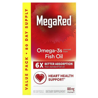 Schiff, MegaRed, Omega-3-Fischöl, Vanille, 800 mg, 80 Weichkapseln