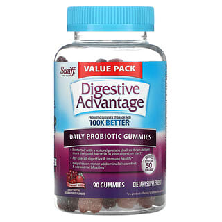 Schiff, Digestive Advantage, Daily Probiotic Gummies, Natural Fruit Flavors,  90 Gummies