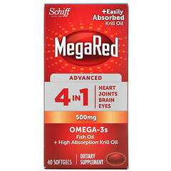 Schiff (شيف)‏, MegaRed، كبسولات متقدمة 4 في 1، أوميغا 3 إس، 500 ملجم، 40 كبسولة هلامية.