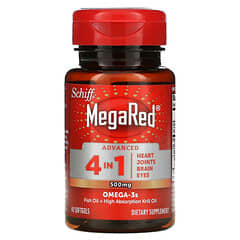 Schiff, MegaRed, Advanced 4 в 1 Омега-3, 500 мг, 40 мягких таблеток