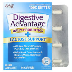 Schiff, Digestive Advantage, Daily Probiotics + Lactose Support, 96 Capsules