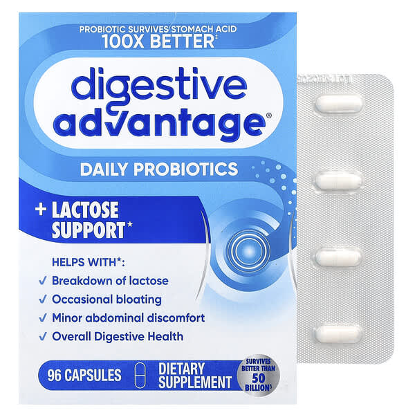 Digestive Advantage®, Daily Probiotics + Lactose Support, 96 Capsules