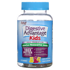 Schiff, Digestive Advantage Kids, tägliches Probiotikum + sanfte präbiotische Ballaststoffe, natürliches Obst, 65 Fruchtgummis