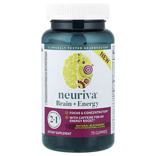 Schiff, Neuriva，大脑+能量，天然黑莓，75 粒软糖