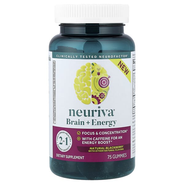 Schiff, Neuriva® Brain + Energy, Natural Blackberry, 75 Gummies