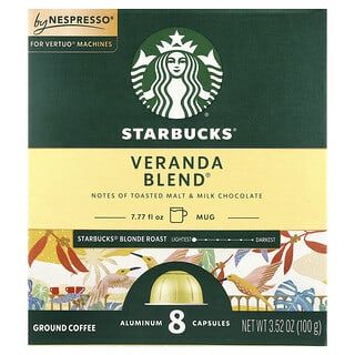 Starbucks, Nespresso®, Veranda Blend®, Macinato, Biondo tostato, 8 capsule in alluminio, 100 g