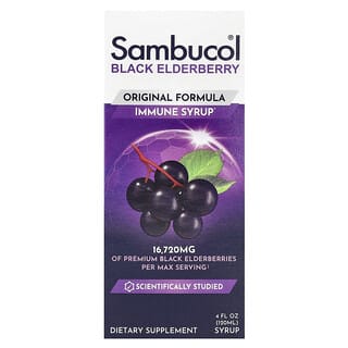 Sambucol, Sambuco nero, formula originale, sciroppo per il sistema immunitario, 16.720 mg, 120 ml