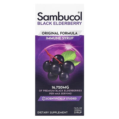 Sambucol, Black Elderberry Immune Help Syrup, Original Recipe, 16720 mg, 7.8 fl oz (230 ml)
