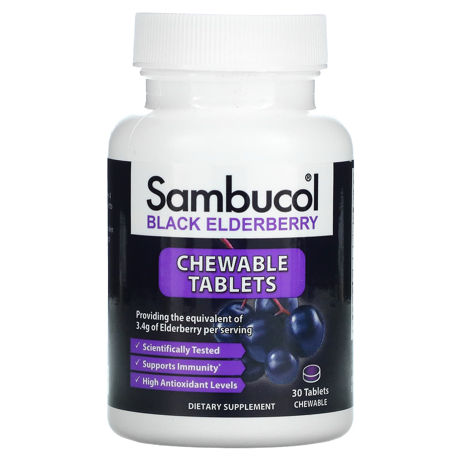 Sambucol, Black Elderberry, 30 Tablets Chewable