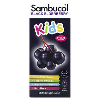 Sambucol, Jarabe de saúco negro para niños, De 2 años en adelante, Baya, 120 ml (4 oz. líq.)