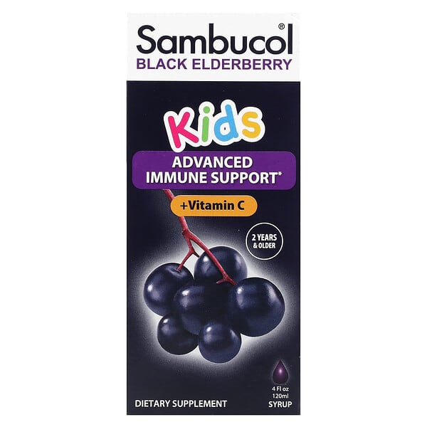 Sambucol, сироп із чорної бузини, для дітей, з ягідним смаком, 120 мл (4 рідк. унції)