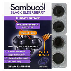 Sambucol, Black Elderberry Throat Lozenge with Honey, 20 Pastilles
