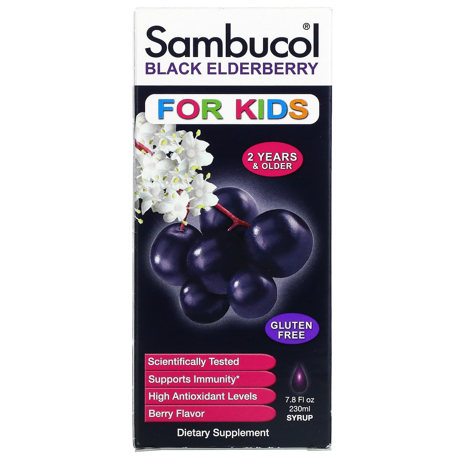 Sambucol ブラックエルダーベリーシロップ 子ども用 ベリー味 230 Ml 7 8 Fl Oz