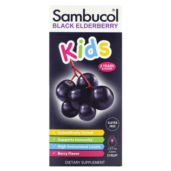 Sambucol, ブラックエルダーベリーシロップ、子ども用、ベリー味、230 ml（7.8 fl oz）