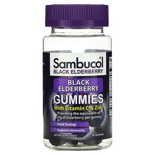 Sambucol, ブラックエルダーベリー、ビタミンC＆亜鉛配合、グミ30粒
