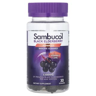 Sambucol, Sambuco nero, caramelle gommose avanzate per il sistema immunitario + vitamina C e zinco, 30 caramelle gommose