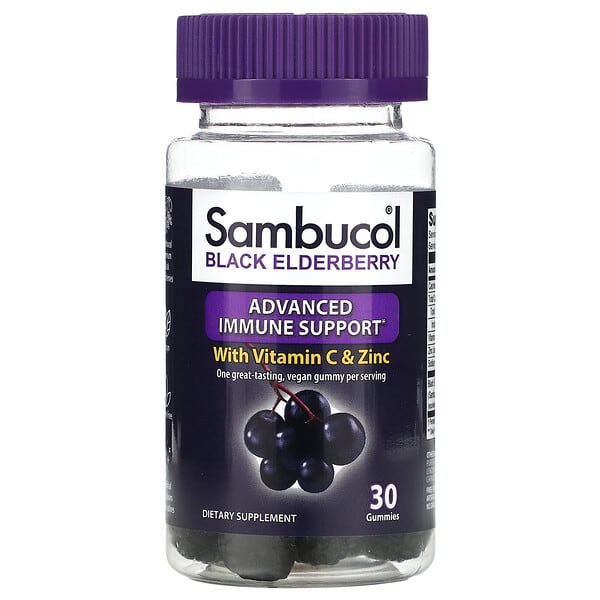 Sambucol, Black Elderberry, Advanced Immune Support with Vitamin C & Zinc, 30 Gummies