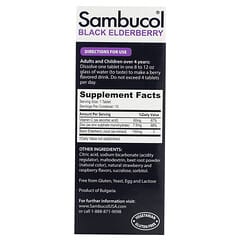 Sambucol, Black Elderberry Effervescent Tablets, Vitamin C + Zinc, Age 4+, 15 Effervescent Tablets