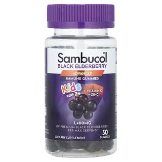 Sambucol, Kids Gummies, Black Elderberry, Ages 2+, 3,400 mg, 30 Gummies