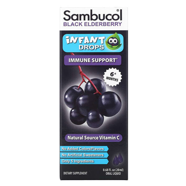 Sambucol, Black Elderberry, Infant Drops, 6+ Months, 0.68 fl oz ( 20 ml)