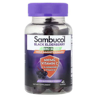 Sambucol, Saúco negro, Cero azúcar, Gomitas con triple inmunidad, 45 gomitas
