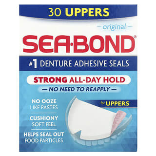 SeaBond, 假牙粘合密封胶，原味，30 颗上排假牙