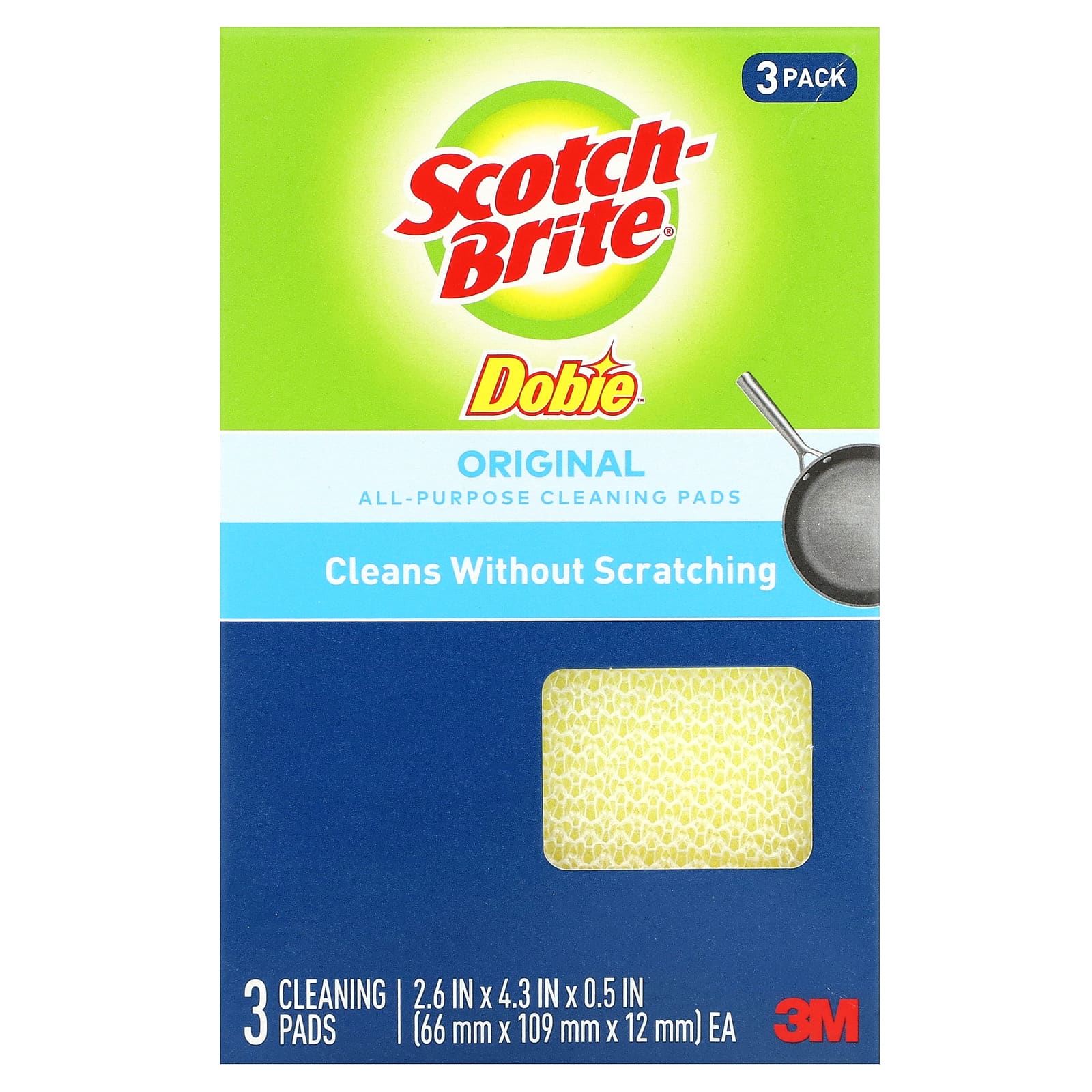 ScotchBrite, Dobie, Original AllPurpose Cleaning Pads, 3 Pads