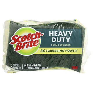 Scotch-Brite, Heavy Duty Scrub Sponges, 3 Sponges