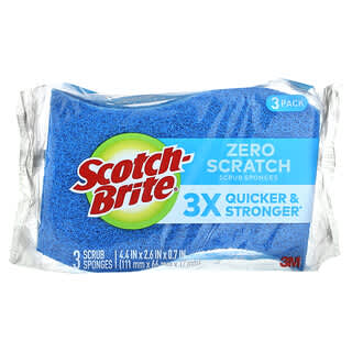 Scotch-Brite, Zero Scratch Scrub Sponges, 3 Sponges