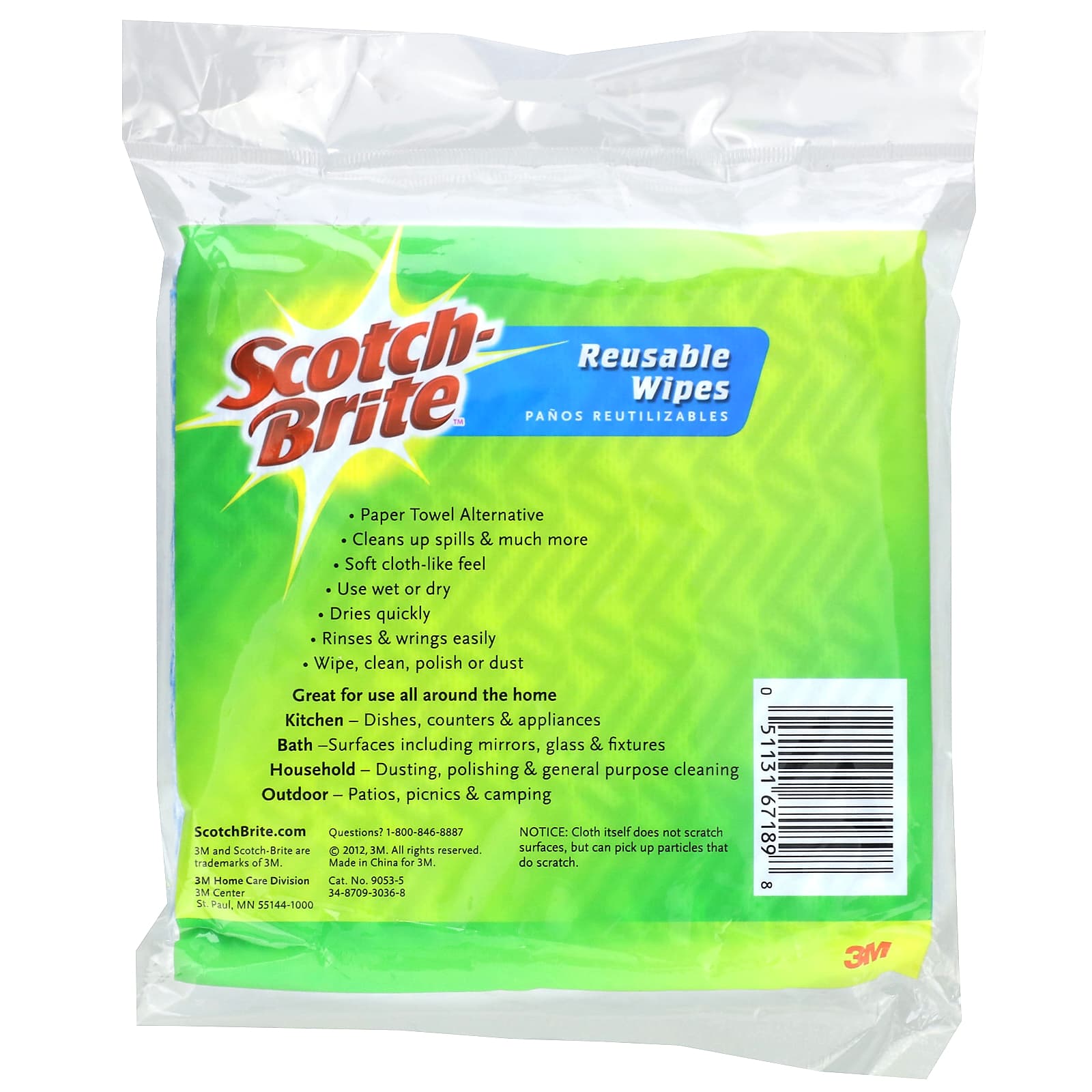 ScotchBrite, Reusable Wipes, 5 Wipes