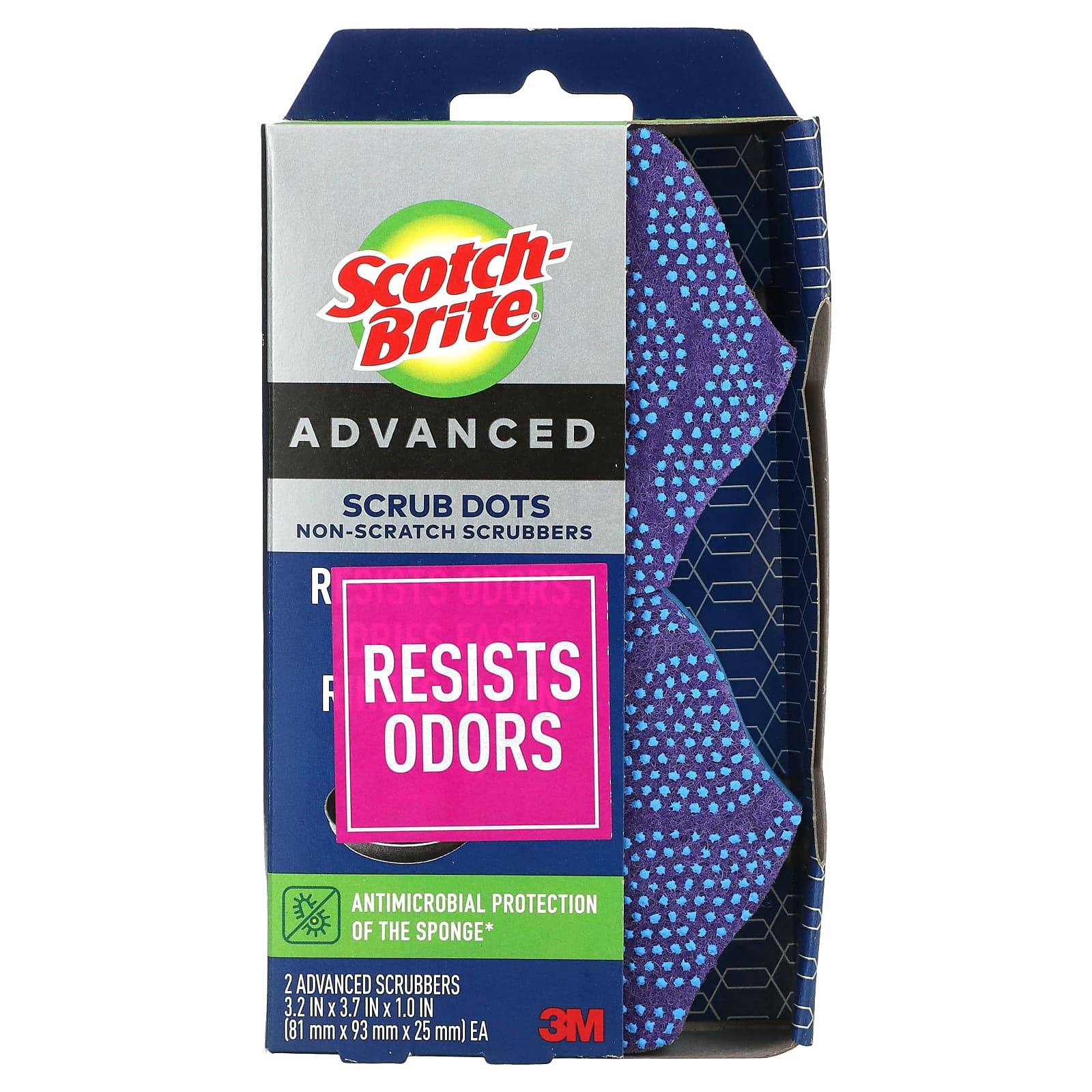 ScotchBrite, Advanced Scrub Dots, NonScratch Scrubbers, 2 Advanced